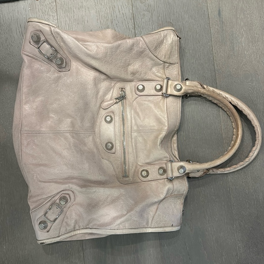 Balenciaga Tote in Light Pink w silver hardware